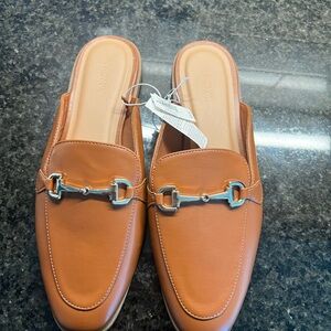 Old Navy Women’s Brown Loafers with Silver Buckle